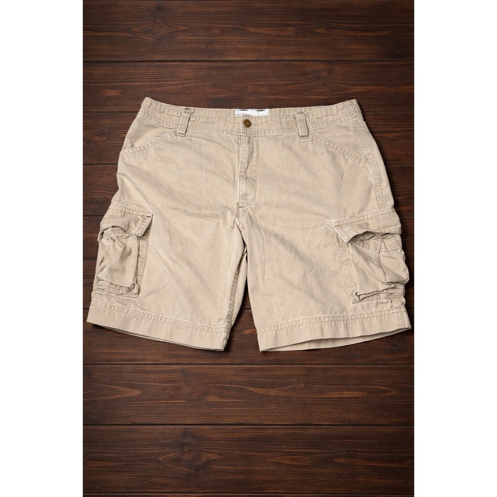 Dockers D Series Cargo Shorts Mens 42 Khaki Beige Cotton Casual Utility Shorts